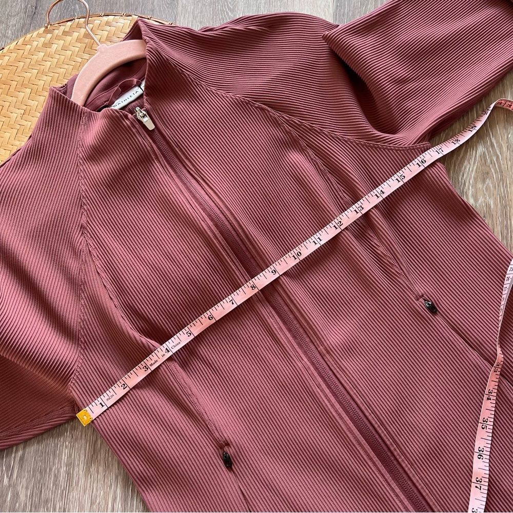 Athleta salutation ribbed jacket in tawny rose women’s size L petite - Picture 7 of 7